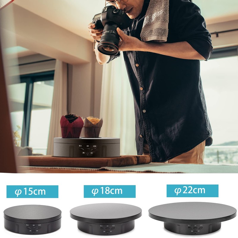 Electric Rotary Stand Remote Control Turntable, 360 Degree Rotation, Diameter
