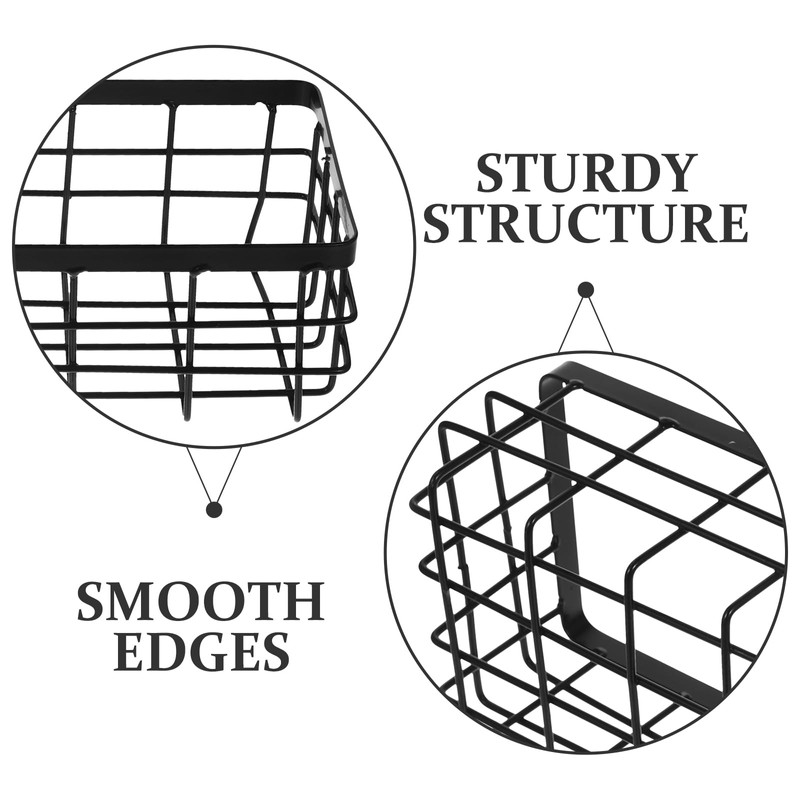 PACKOVE Black Wire Basket Metal Wire Basket Wire Shower Basket