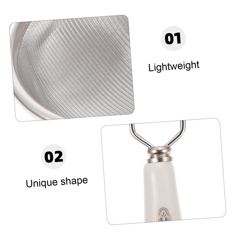 Ciieeo 1Pc Stainless Steel Tea Infuser with Ceramic Handle Fine