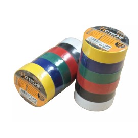 HOTECHE Lot of (12) Rolls 33 FT 5/8" PVC 6 Colored Insulated Electrical Tape UL