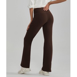 ALONG FIT Flare Leggings for Women Bootcut Yoga Pants with Pockets High Waist Tummy Control Workout Yoga Pants Bell Bottom Leggings for GMY Yoga Casual Chestnut