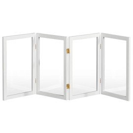 2 ft. Short Clear Plastic Partition White 4 Panel