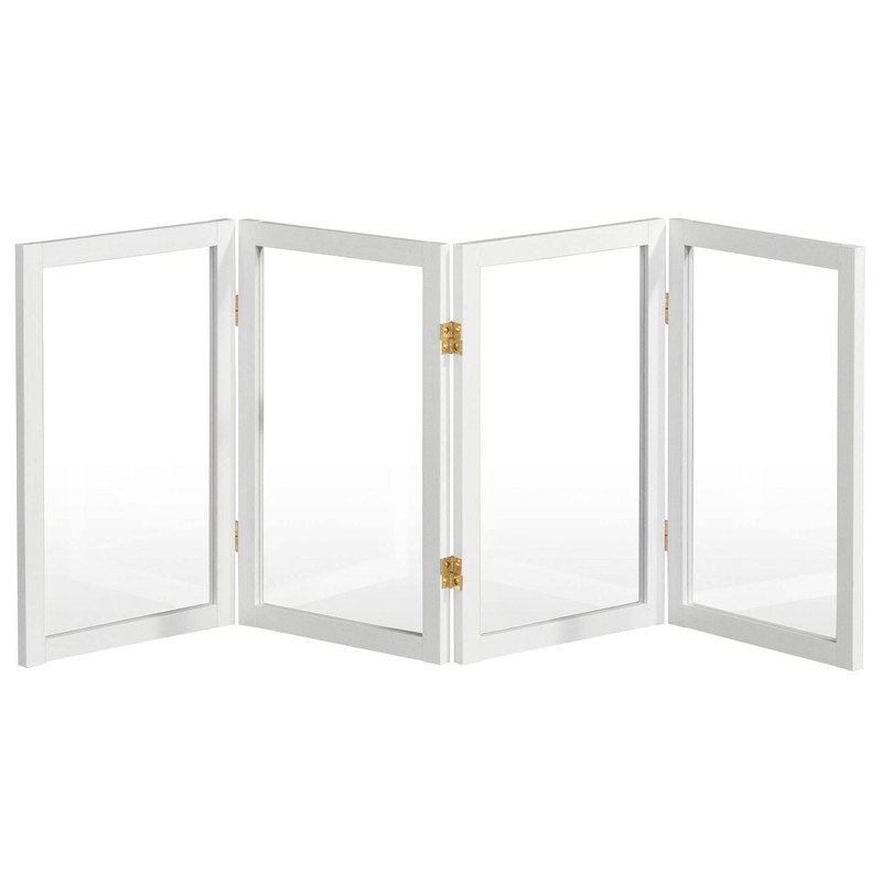 2 ft. Short Clear Plastic Partition White 4 Panel