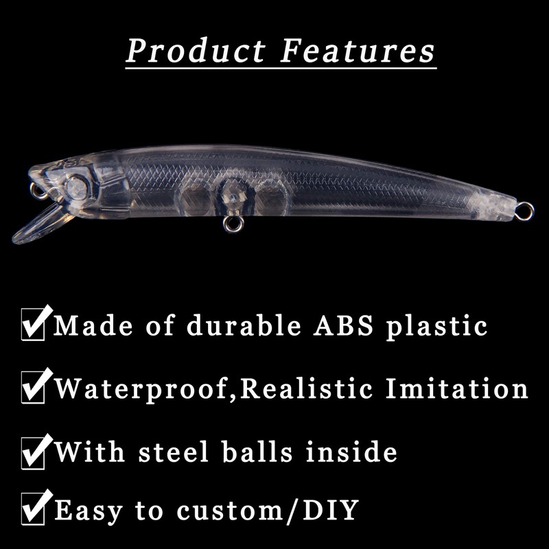 Unpainted Fishing Lure Kit, Hard Artificial Bait, Making Set with