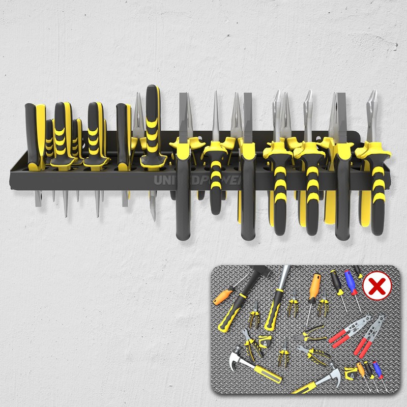 UNITEDPOWER Pliers Holder, Wall Mount Storage Rack Organizer for Workshop,