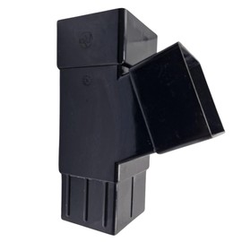 112 Degree Square Y Branch Downpipe Connector – Durable Quality for Square Guttering System Rainwater Outflow Control (Black, Pack of 1)