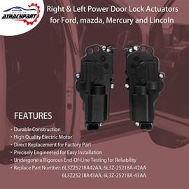 Power Door Lock Actuators Kit Left & Right Side | for Ford F150 F250 F350 F450 Excursion Expedition Mustang & More | Replaces# 6L3Z25218A43AA, 6L3Z25218A42AA
