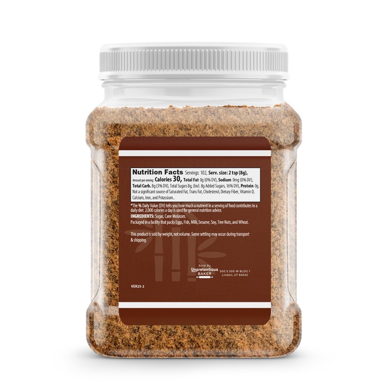 Unpretentious Dark Brown Sugar, Great for Baking, Rich Caramel Flavor,