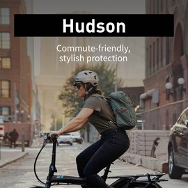 BERN, Hudson Commuter Helmet with MIPS, Integrated LED Rear Light and U-Lock Compatibility, Matte Black, Small