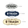Signs ByLITA Designer Trash Sign (Black/Gold) - Small 2 Pack