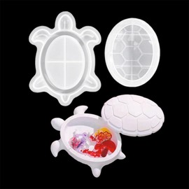 XYQHOAC Sea Turtle Box Resin Mold with Lid Jewelry Box Silicone Molds Storage Jar Moulds for Epoxy Resin Ocean Trinket Box Mold for DIY Jewelry Storage Box Candle Jar Art Craft