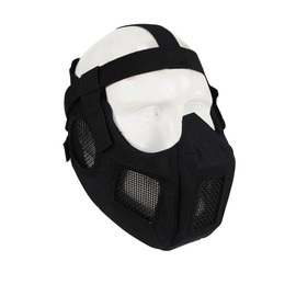 HTUK® Airsoft Tactical Half Face Mask V5 Conquerors Mask (Ear Protection & Ventilation) Paintball Mask (Black)