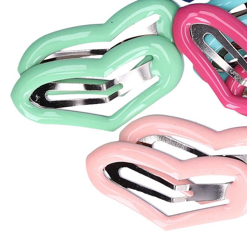 50 Pcs Little Pet Hair Clips Mini Peach Heart Hairpin