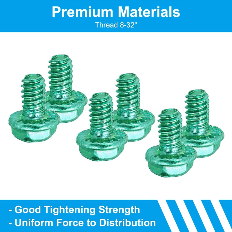 PATIKIL 8-32 x 1/4 Inch Thread Ground Screws, 100 Pack