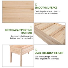 Yaheetech Raised Garden Bed 48x24x30in Elevated Wooden Planter Box with Legs Standing Growing Bed for Gardening/Backyard/Patio/Balcony