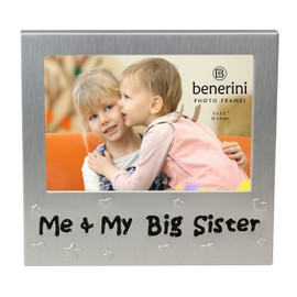 benerini ' Me & My Big Sister ' - Photo Picture Frame Gift - 5X 3.5 - Aluminium Silver Colour Gift for Her
