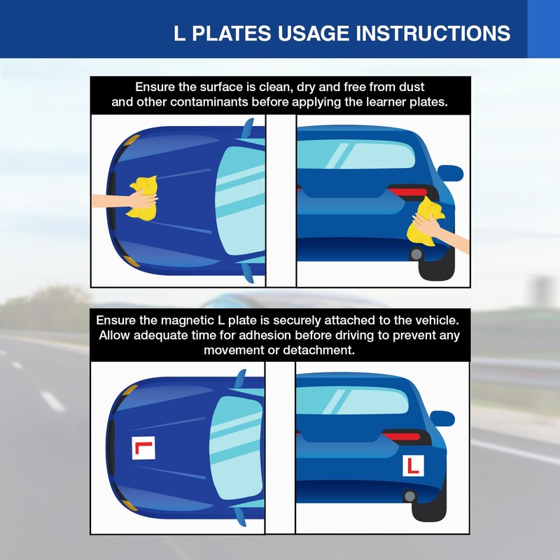 ARVO Magnetic L Plates for Cars - Pack of 2