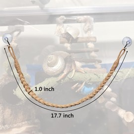 2 Pack 17.7" Hermit Crab Climbing Toys, Hanging Hermit Crab Rope Ladder, Hermit Crab Supplies, Reptile Vines Toys, Reptile Tank Terrarium Accessories, Habitat Decor for Leopard
