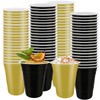 80 Pcs Black and Gold Plastic Cups- 16 oz Reusable