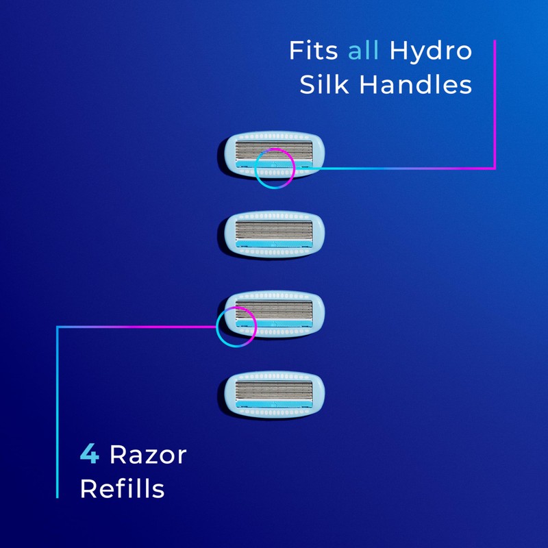 Schick Hydro Silk Moisture Razor Blade Refills, 4 Count |