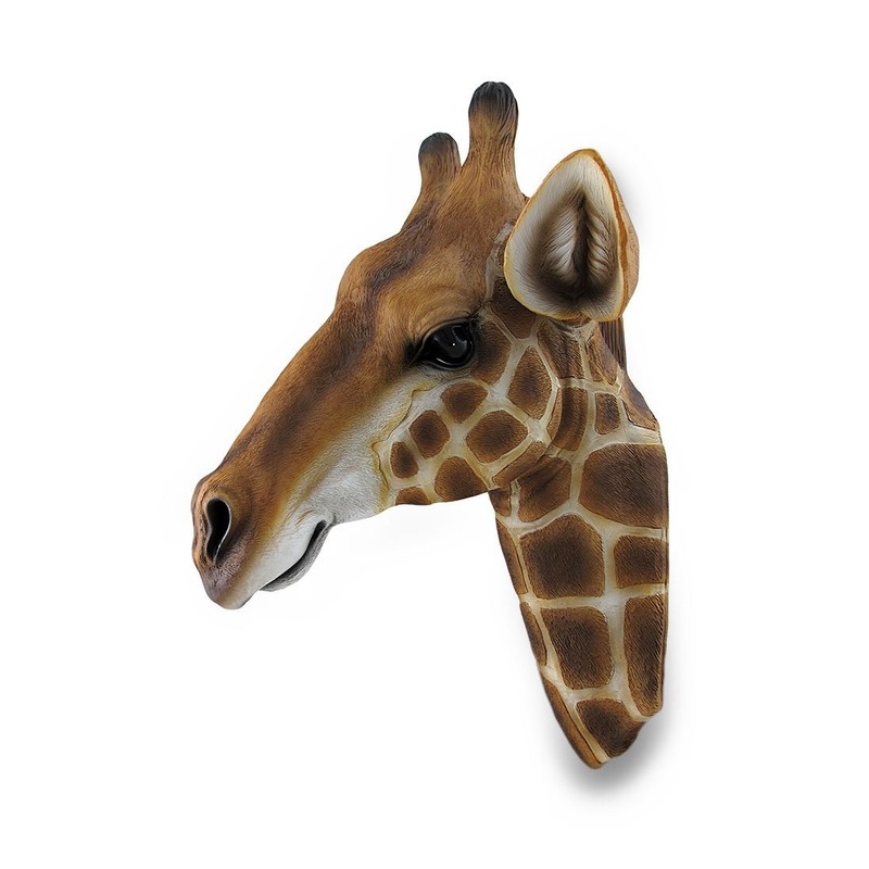 Zeckos Giraffe Bust Exotic Trophy Head Wall Hanging Sculpture