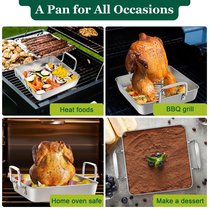Leonyo Beer Can Roasting Chicken Holders, Stainless Steel 9 Inch