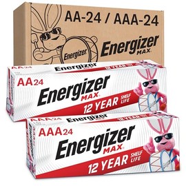 Energizer - Pilas AA y AAA, paquete combo de 48 unidades, contiene 24 pilas Max doble A y 24 pilas Max triple A                                       