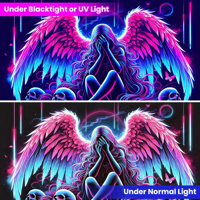 BVBOX Blacklight Tapestry,WingTapestry Glow In The Dark,UV Reactive Black Light