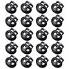 20 Pack Spring Cord Locks for Drawstrings, Black Plastic Double