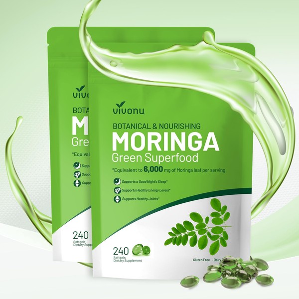 VivoNu Moringa Capsules | Pure Moringa Leaf Extracts, Energy, Skin