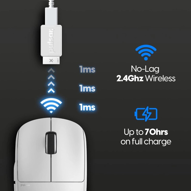 Pulsar Gaming Gears X2 V1 Symmetrical Wireless Gaming Mouse -