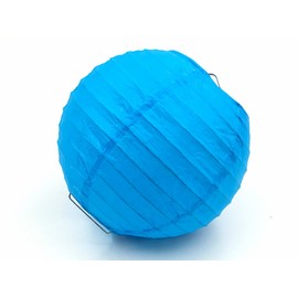 Kinteshun Folding Round Paper Lantern Reusable Chinese/Japanese Style Hanging Ornament Lamp Cover for Garden Birthday Party Decoration Supplies(Blue,10pcs Assorted Sizes)