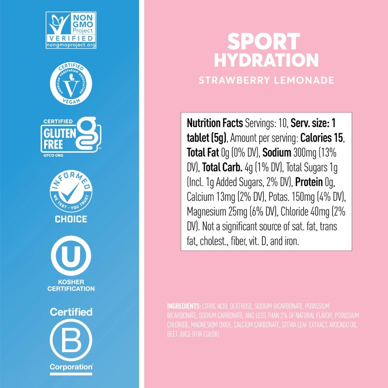 Nuun Hydration Strawberry Lemonade Electrolyte Drink Tablets Pack of 10