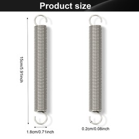 GUNGY Tension Springs with Hooks Stainless Steel Tension Spring Tension Spring 150 mm Outer Diameter 18 mm Wire Diameter 2 mm Maximum Tensile Force 8.3 kg 2 x 18 x 150 mm
