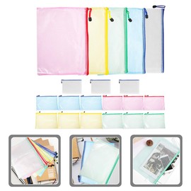 GRIRIW 20pcs Zipper Pouches File Storage Bags Receipt Organizer for Home Office and Bank