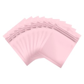PATIKIL Resealable Packaging Bags for Small Business, 100 Pcs 2x3 Inch Matte Smell Proof Bags Aluminum Sealable Foil Flat Zipper Lock Pouch for Food Storage, Pink