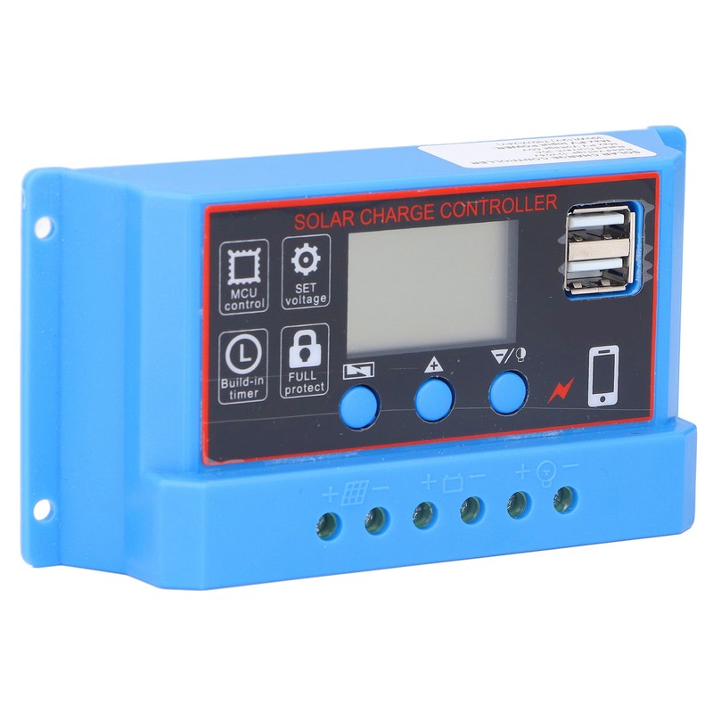 Solar Panel Charge Controller LCD Display PWM Photovoltaic Charging Regulator