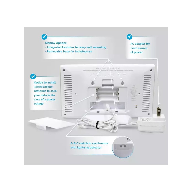 AcuRite 내장 기압계(01071) 흰색을 이용한 실내/외 온도 및 습도 번개