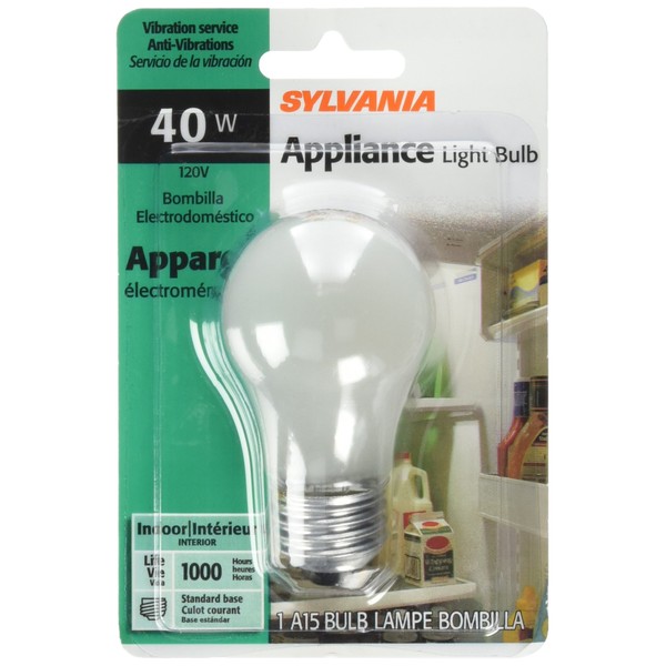 SYLVANIA Home Lighting 10117 Incandescnet Bulb, A15-40W-2850K, Inside Frost Finish, Medium Base, Pack of 1