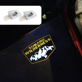 2 pcs Non-Fading LED Car Door Logo Lights Courtesy Projector Laser Welcome Light Ghost Shadow Forester Wilderness Accessories Puddle lamp for Forester Outback(Wilderness-Yellow)