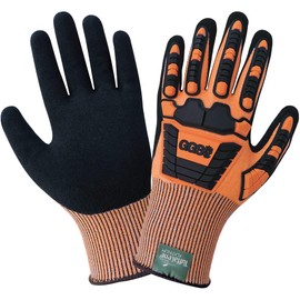 Global Glove Large High Visibility Orange Protective Gloves Made with 13-Guage Tuffalene Platinum Shell, Breathable Xtreme Foam Technology Palm Finish, Touch Screen Compatible