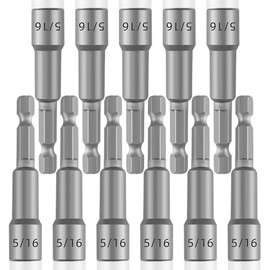 [11PCS] 5/16 nut driver, Ultra magnetic nut driver set for impact drill, Standard British 5/16 impact driver bits, 2.5 inches (65mm), Different from 8mm nut driver