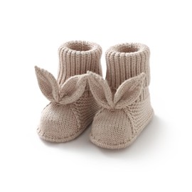 Wugugu Baby Booties Newborn First Walkers Soft Knit Boots Warm Knitted Crib Shoes for Boy Girl Crochet Infant Sock