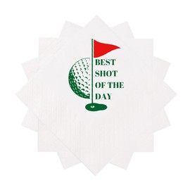 VOWFOO Golf Themed Bachelor Party Cocktail Napkins 50Pcs Best Shot Of The Day Paper Disposable Napkins For Masters Golf Lover Party Table Decorations 5 x 5 2-ply (Best Shot Of The Day)