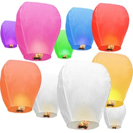 10-Packs Multi-Colored Lanterns – Biodegradable, Easy to Use for Weddings, Parties, Memorials, and Celebrations