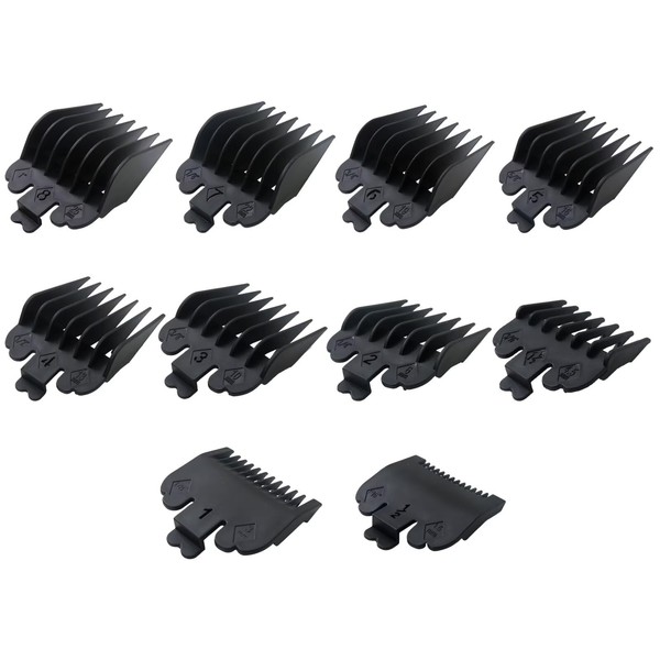 BSDLIET 2025 New 10-Pack Professional Black Hair Clipper Guards Guide