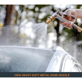 ESOW Garden Hose Nozzle, 100% Heavy Duty Metal Spray Gun with Full Brass Nozzle, 4 Watering Patterns Watering Nozzle- High Pressure Rear Trigger Design for Watering Plants, Car Wash and Showering Dog
