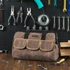 Tool Bag, Durable 16oz Waxed Canvas Wide Mouth Water-Resistant Electrician