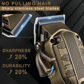Scttomon Traje De Corte De Pelo Para Hombres Profesionales Juego Para Hombres Recortador De Barba Cortadora De Pelo Para Hombres Navaja Juego Sin Cuerda (bronce)