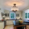 Piepooye Modern Crystal Chandelier 4 Lights Black Semi Flush Mount